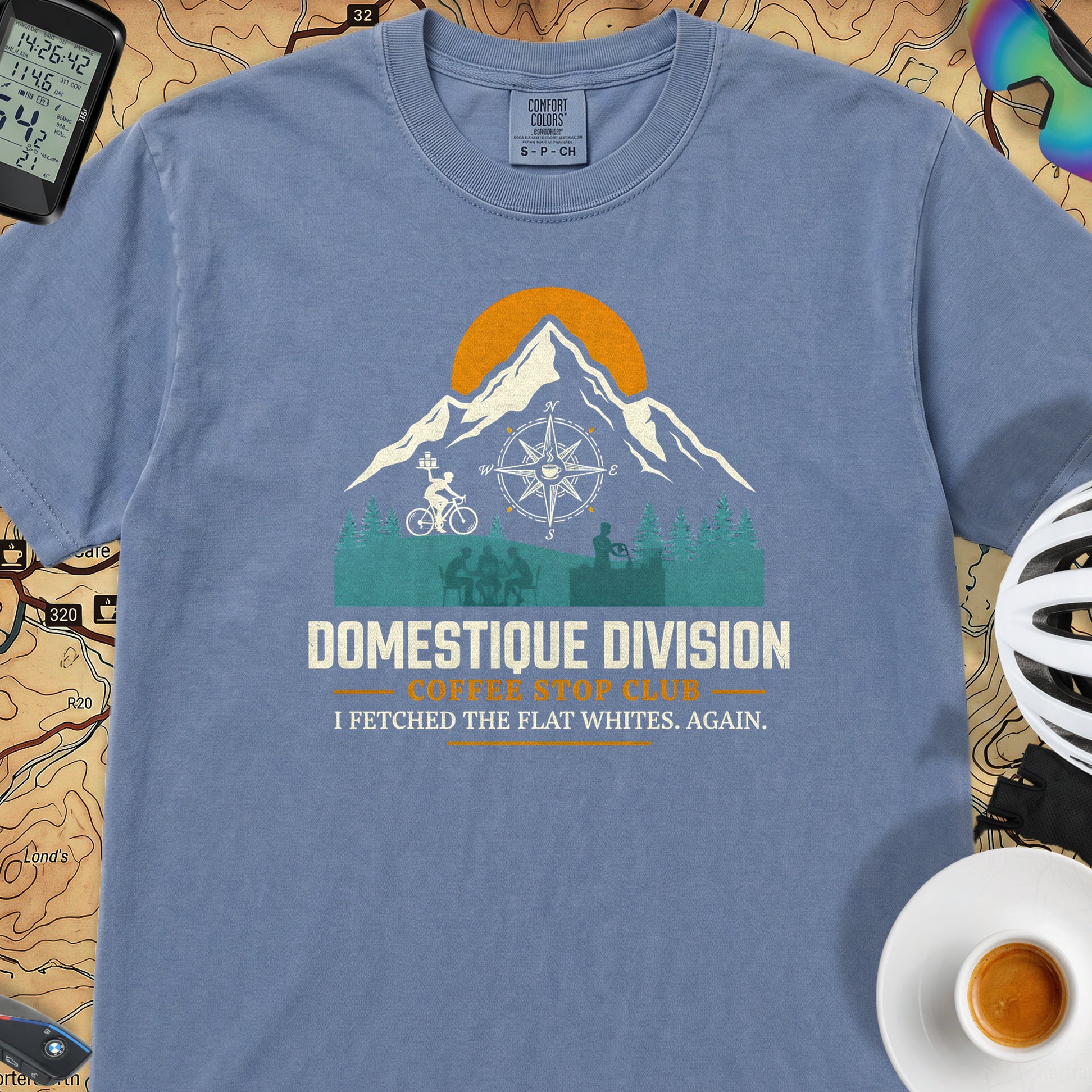 Domestique Division Cyclist T-Shirt — Blue Jean