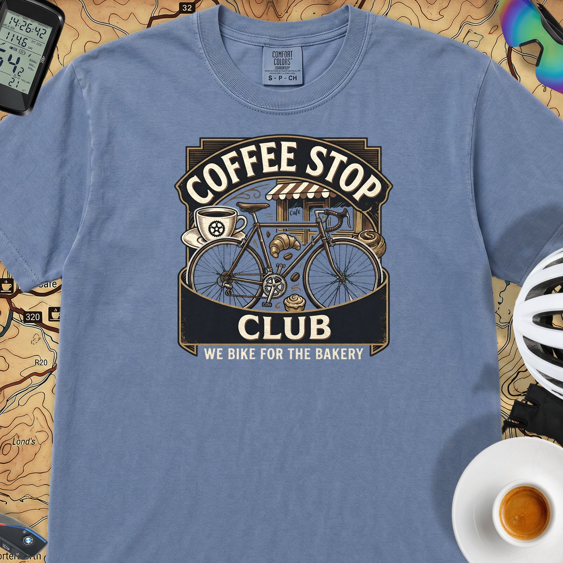 We Ride for the Bakery T-Shirt — Blue Jean