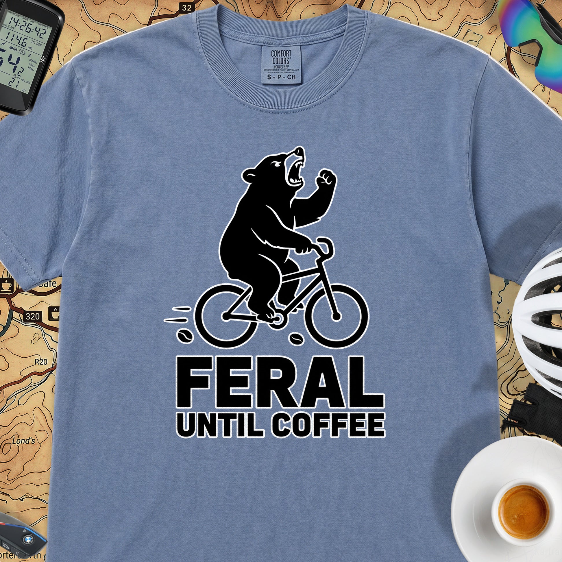 Feral Until Coffee T-Shirt — Blue Jean