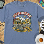 Never Pass a Café T‑Shirt — Blue Jean