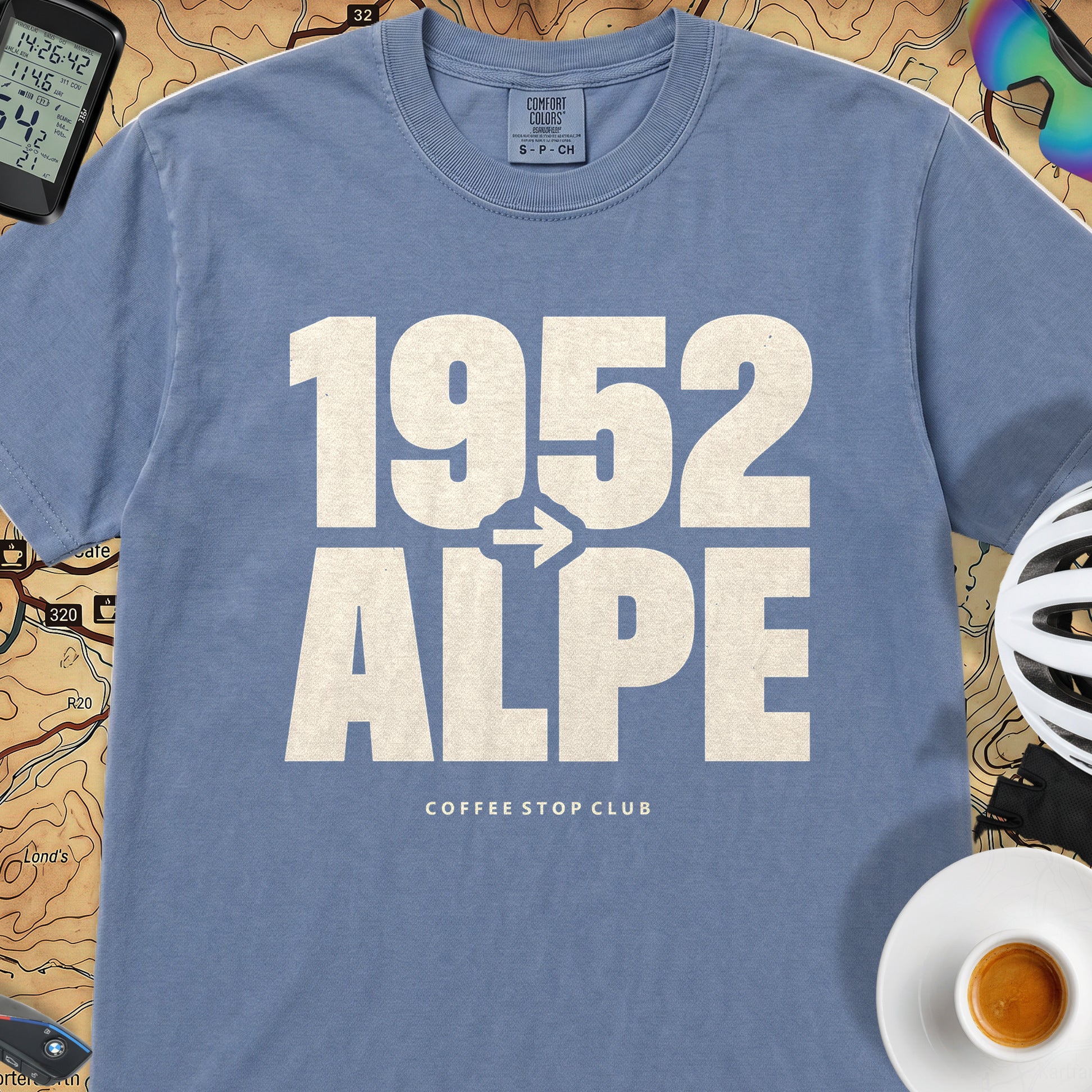 1952 --> l'Alpe Tour T‑Shirt — Blue Jean