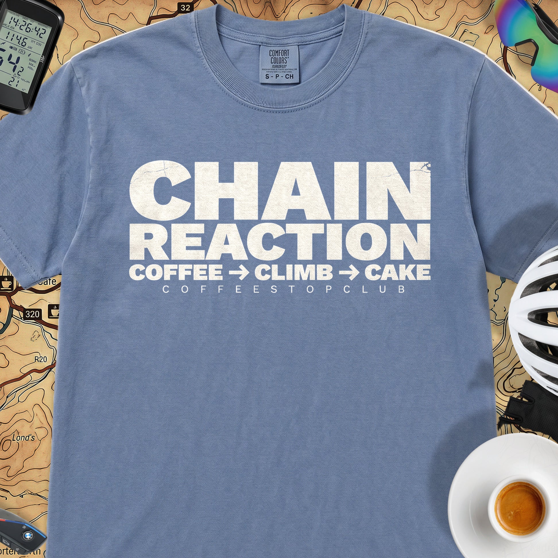Chain Reaction T‑Shirt — Blue Jean