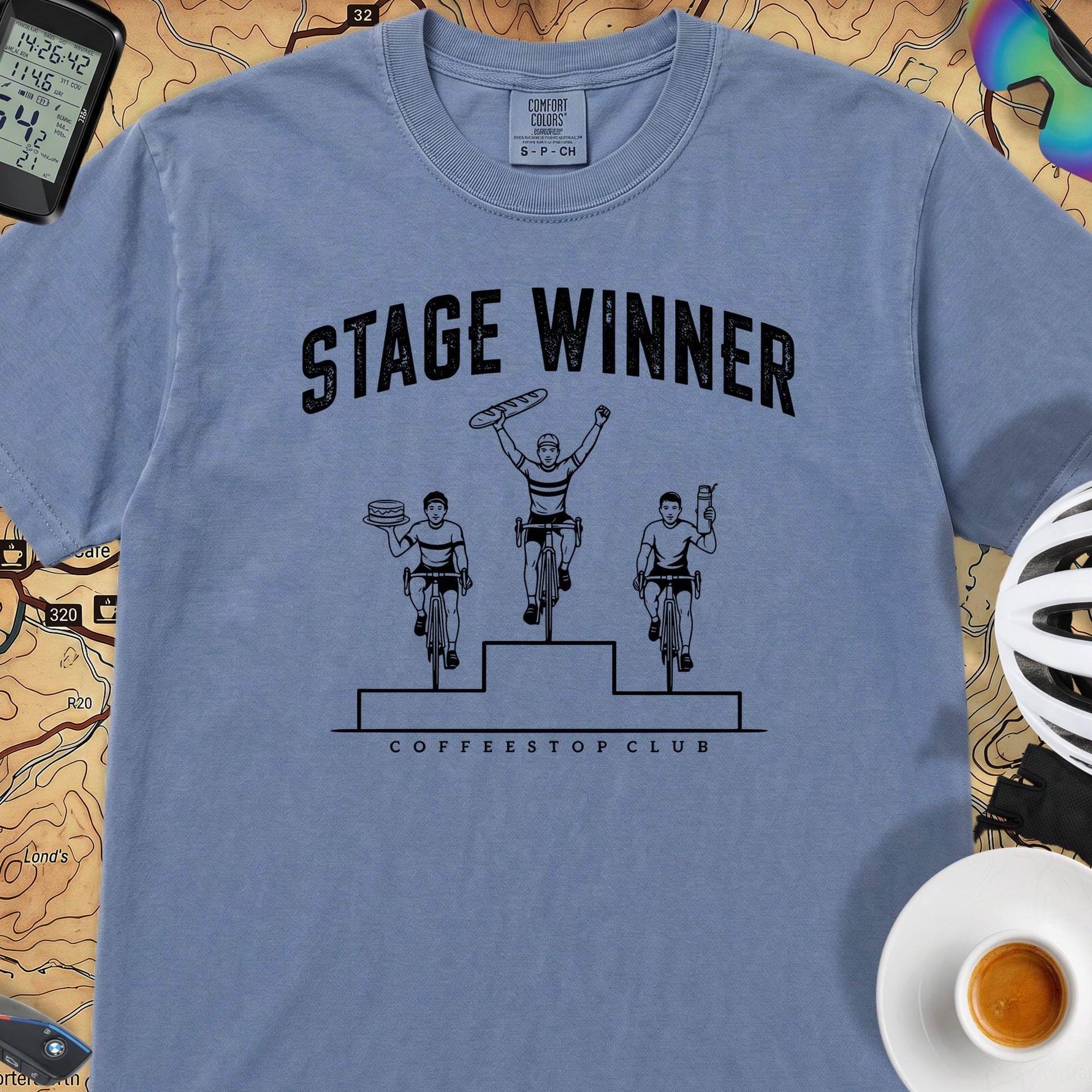 Stage Winner Cycling T-Shirt — Blue Jean