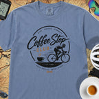 Good Coffee Stop Club T‑Shirt — Blue Jean
