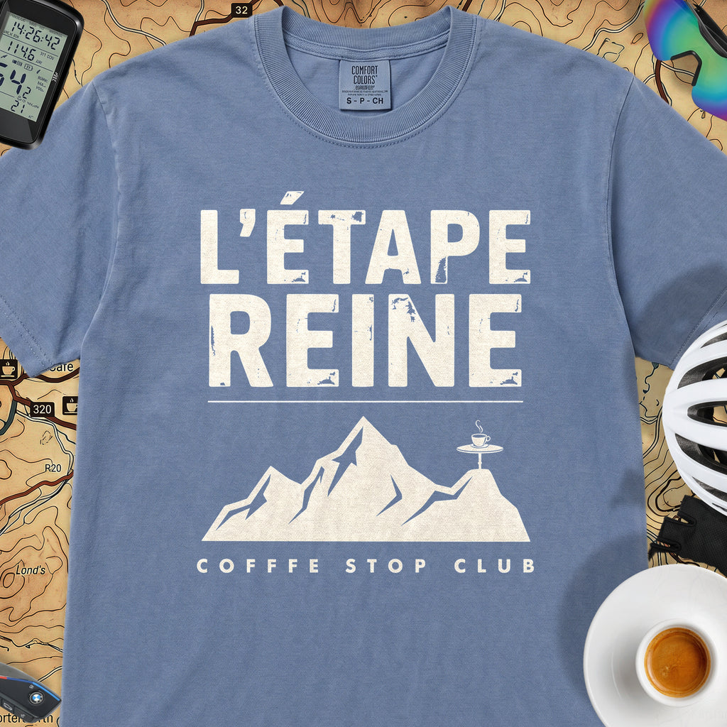 Etape Reine TdF Cyclist T-Shirt — Blue Jean