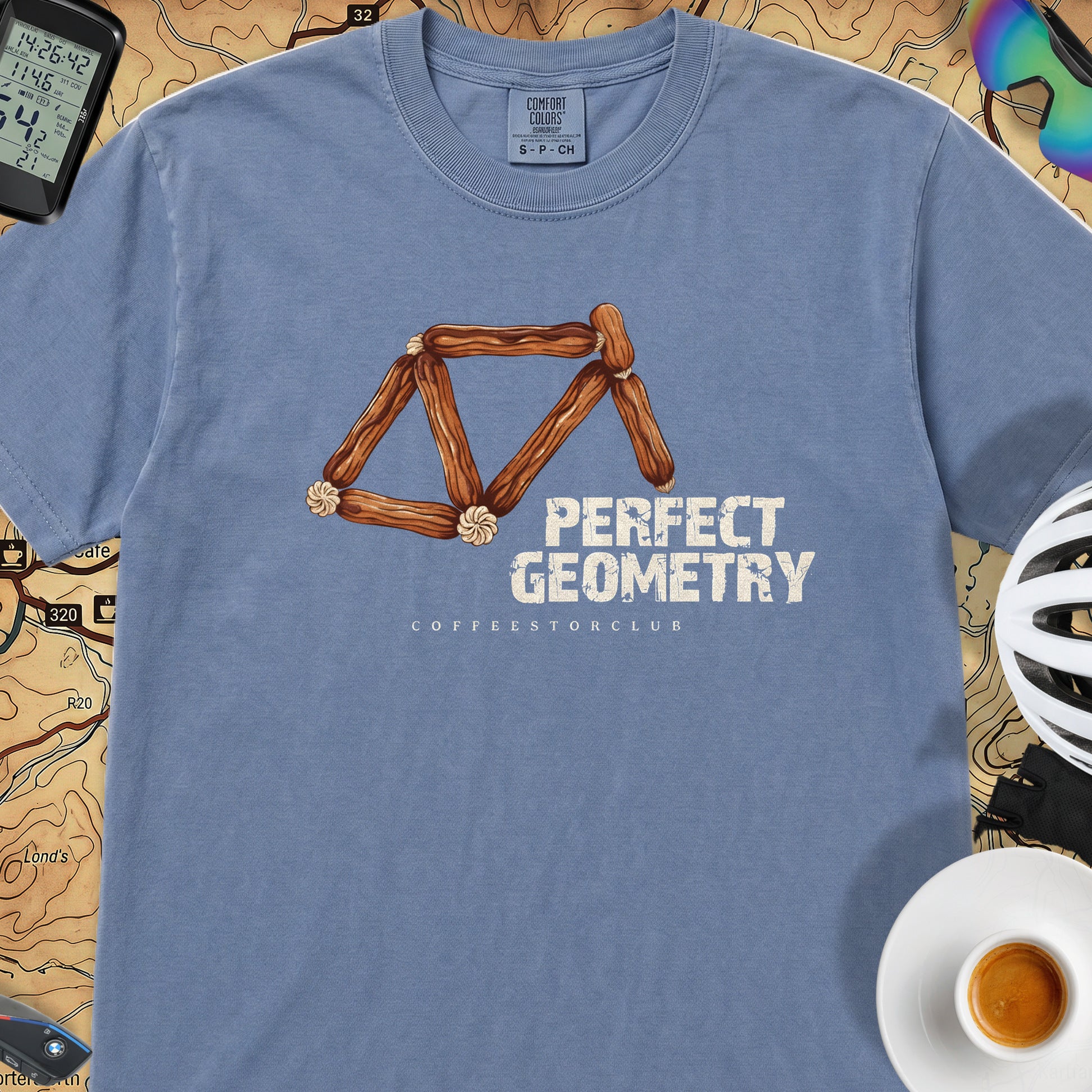 Perfect Geometry T‑Shirt — Blue Jean