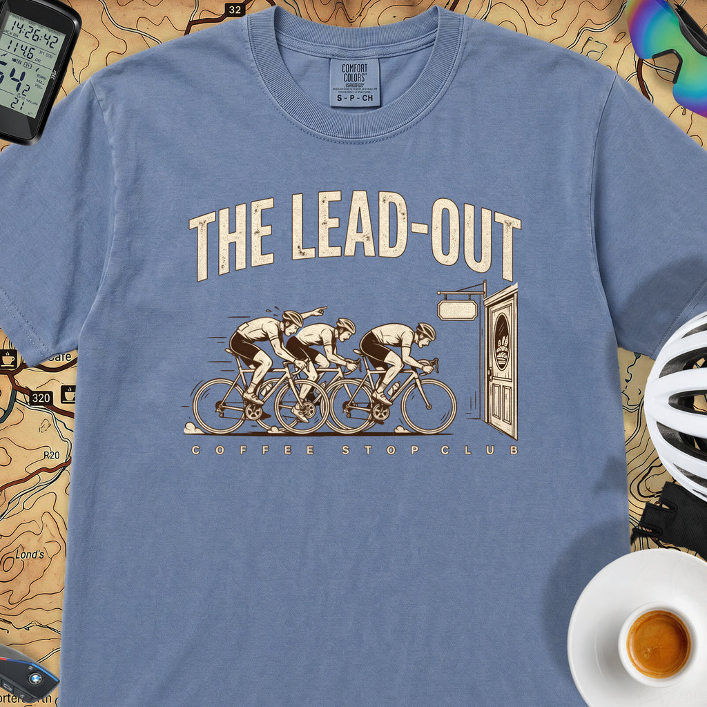 The Lead Out Cycling T-Shirt — Blue Jean