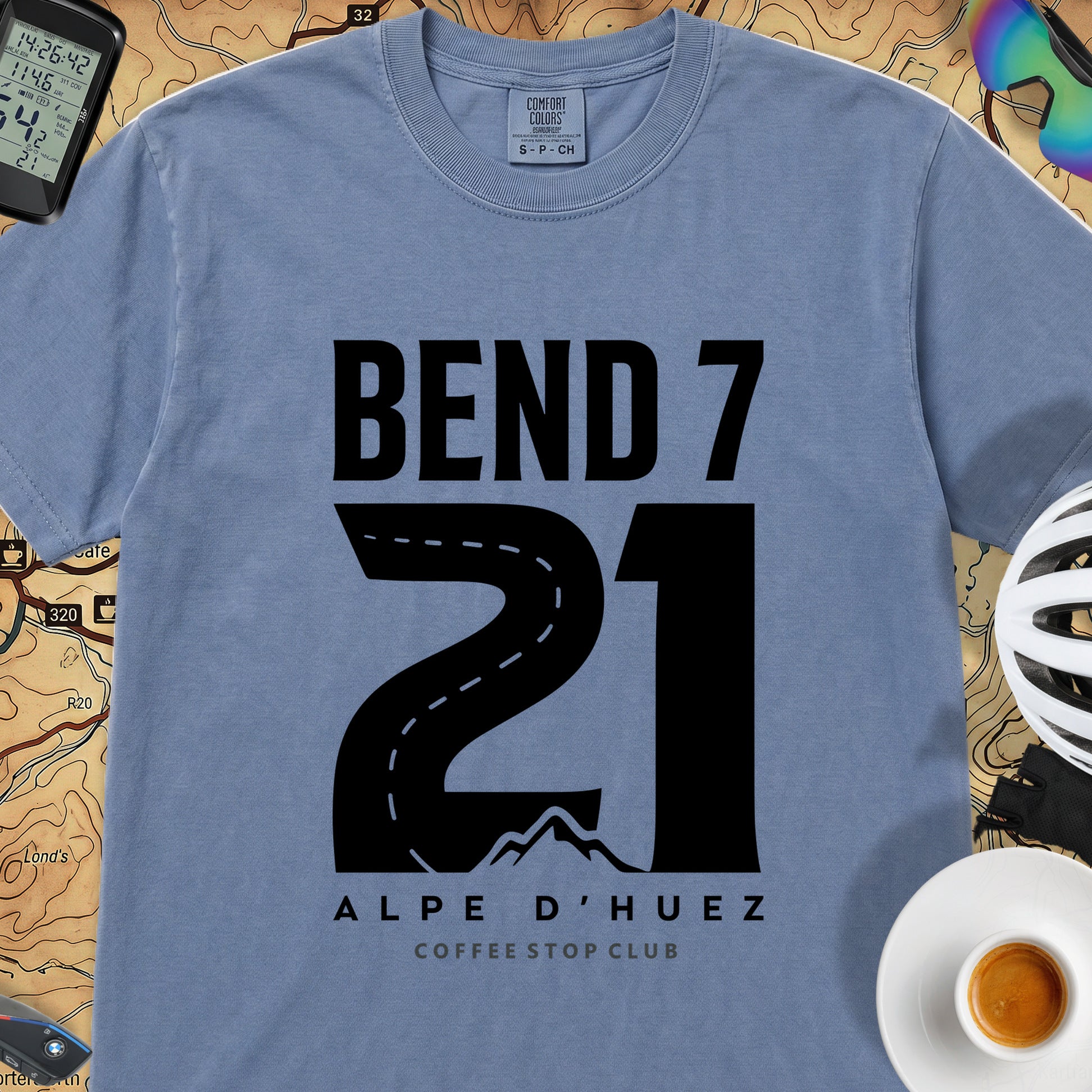 Bend 7 L'Alpe T-Shirt — Blue Jean