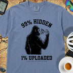 99% Hidden 1% Uploaded Cycling T-Shirt — Blue Jean