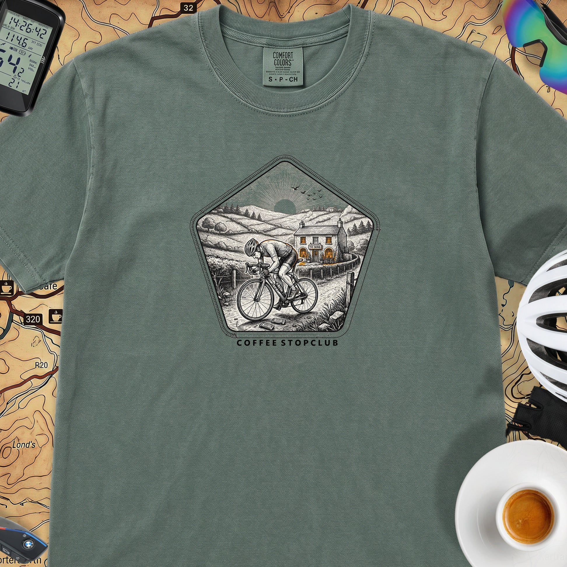The Bonk Cyclist T-Shirt — Blue Spruce