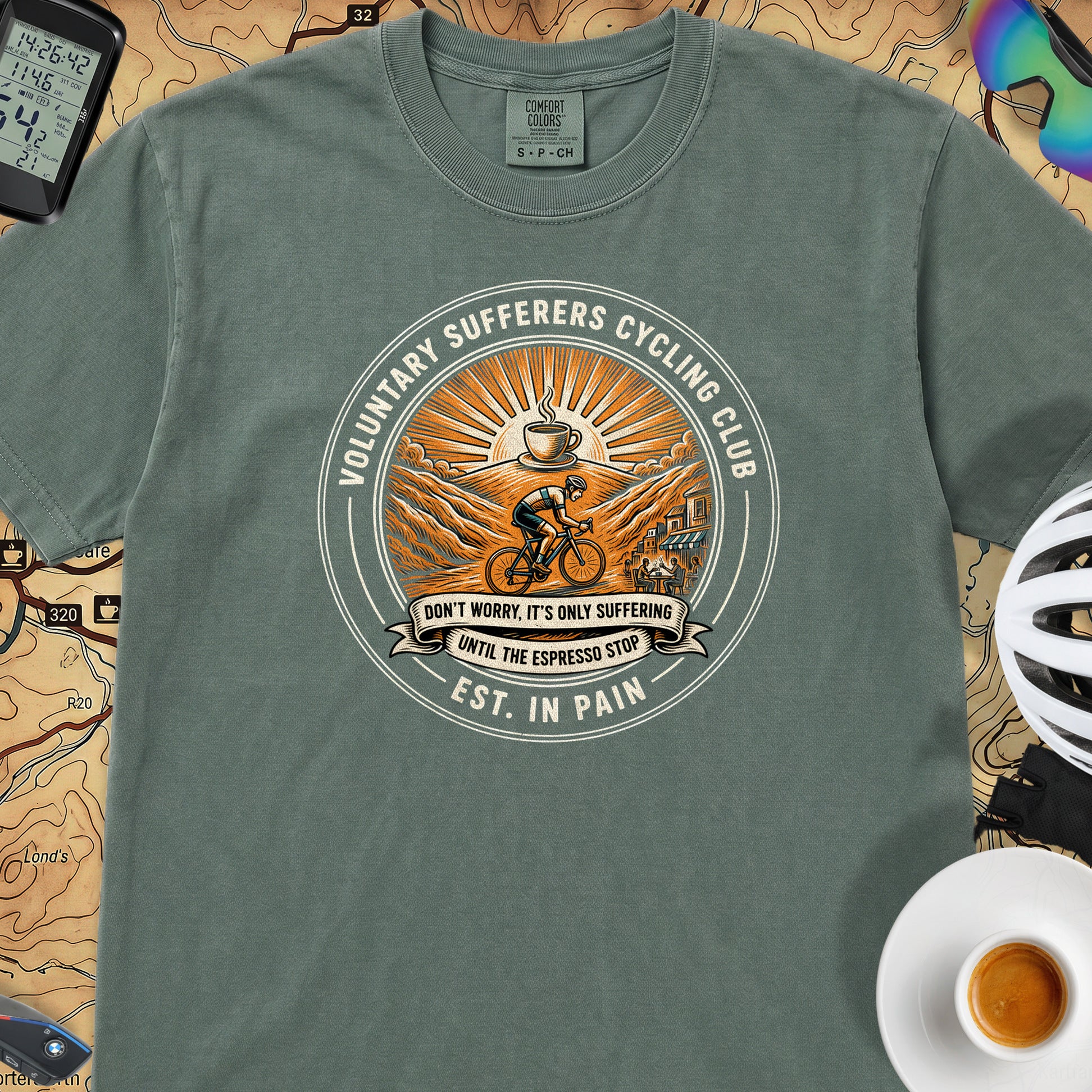 Est. In Pain Cycling T-Shirt — Blue Spruce