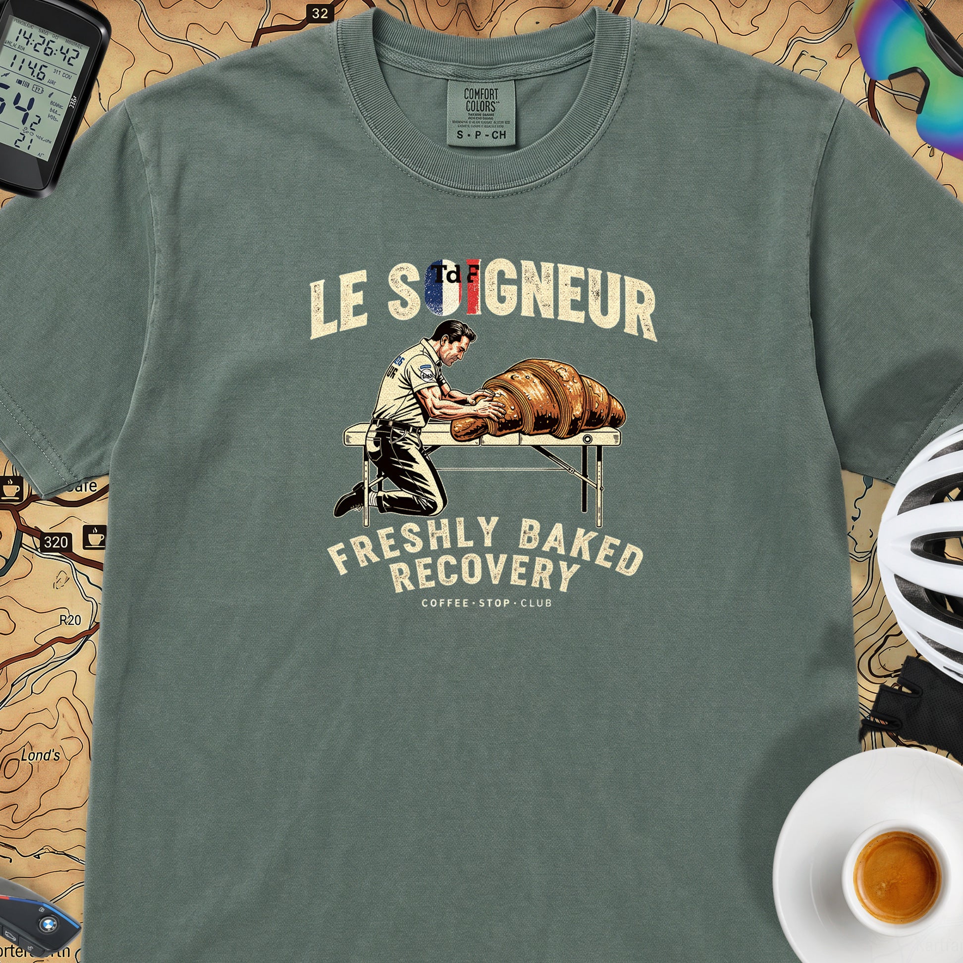 Soigneur Recovery TdF Cycling T-Shirt — Blue Spruce