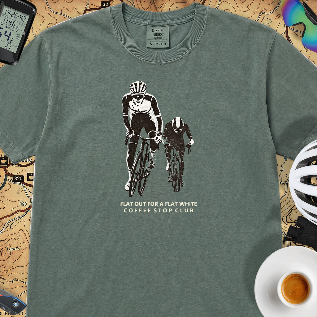 Flat Out 4 Flat White T-Shirt — Blue Spruce