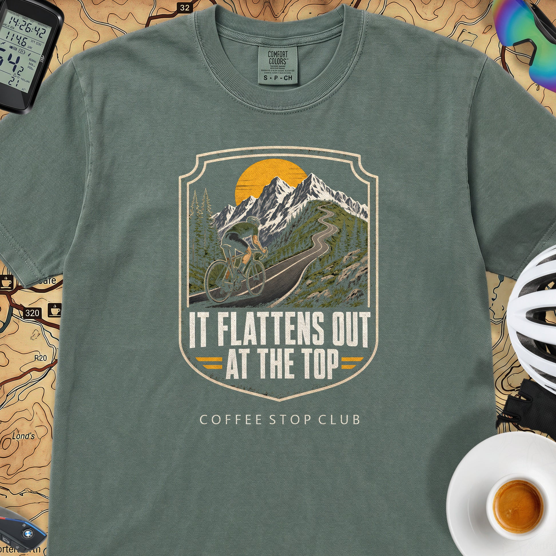 It Flattens Out Cycling T-Shirt — Blue Spruce