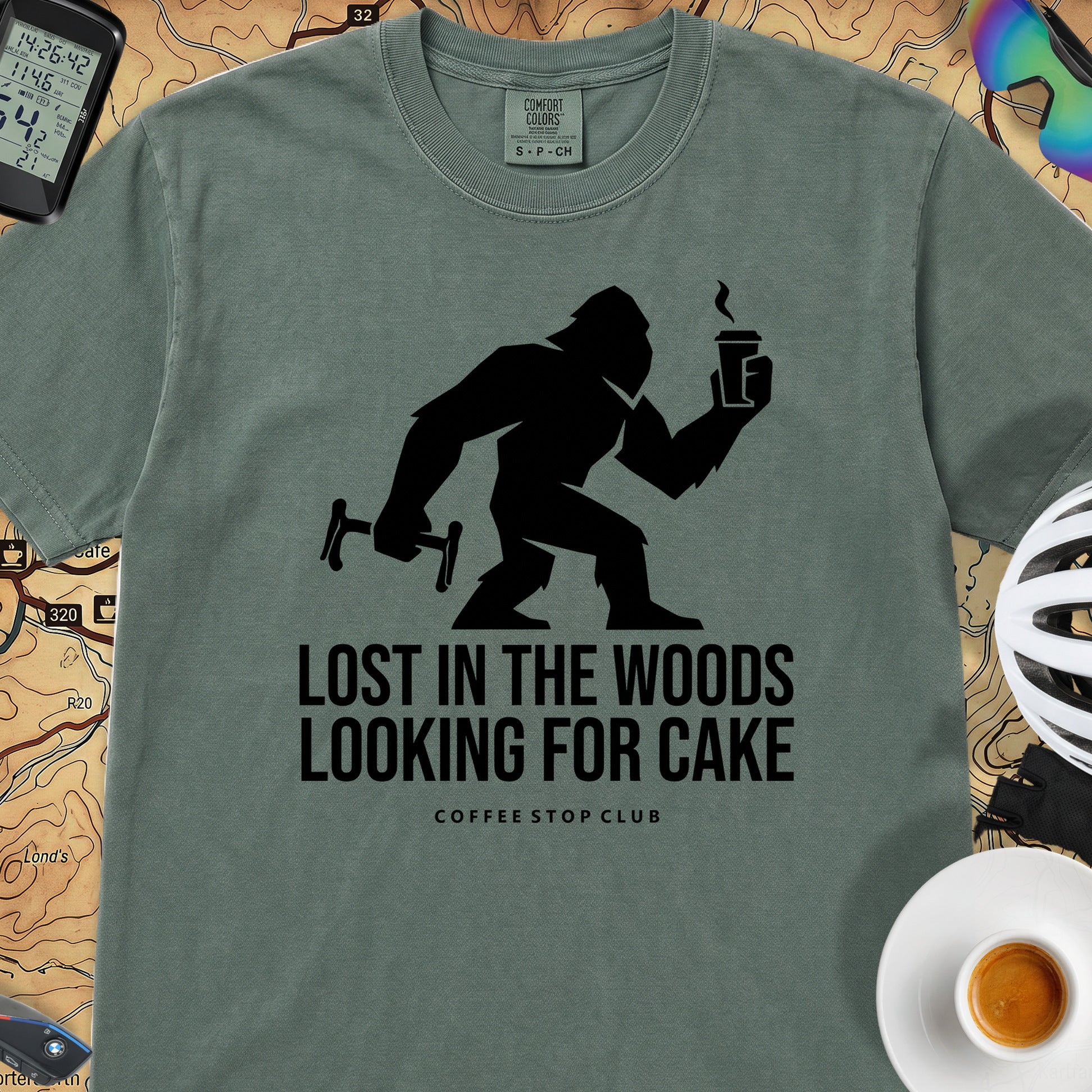Lost in the Woods Bigfoot T‑Shirt — Blue Spruce