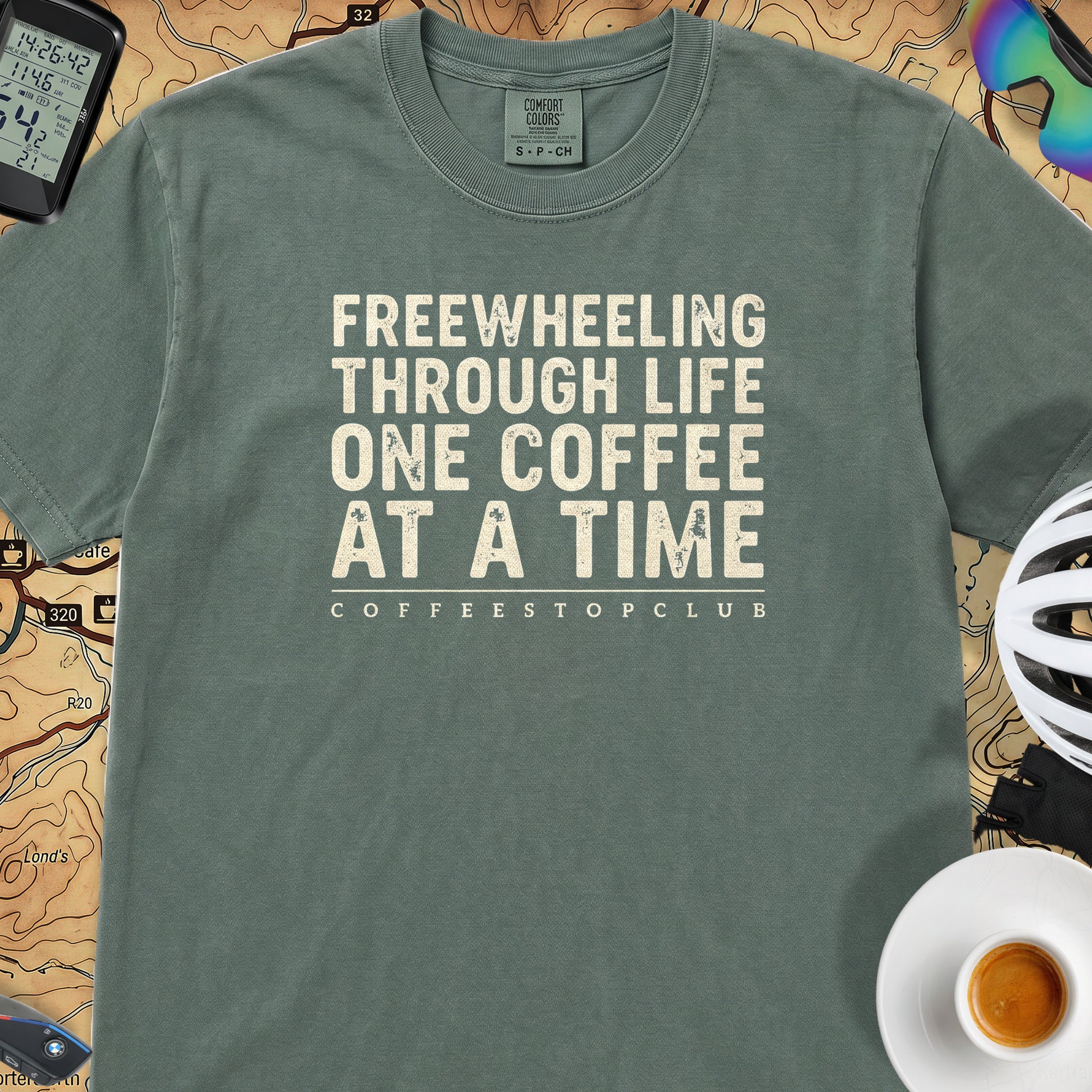 Freewheeling Life T‑Shirt — Blue Spruce
