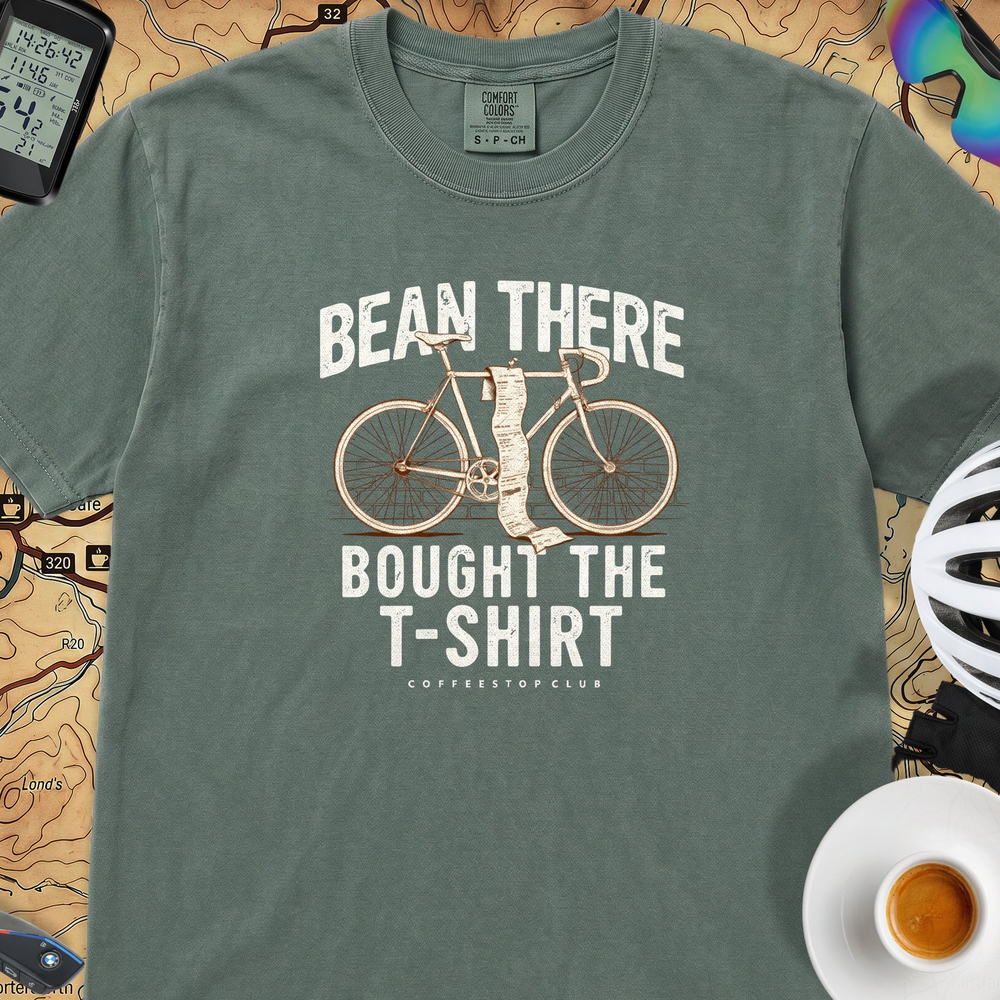 Bean There Cycling T-Shirt — Blue Spruce