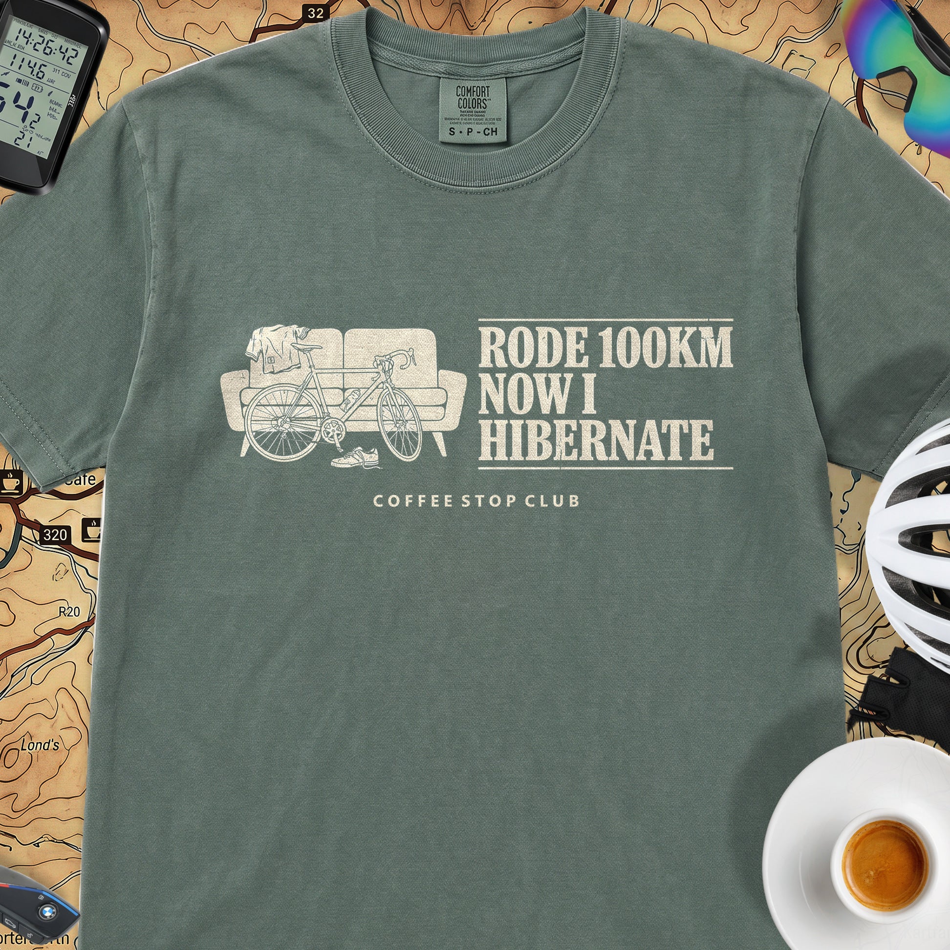 Bike --> Hibernate T‑Shirt — Blue Spruce