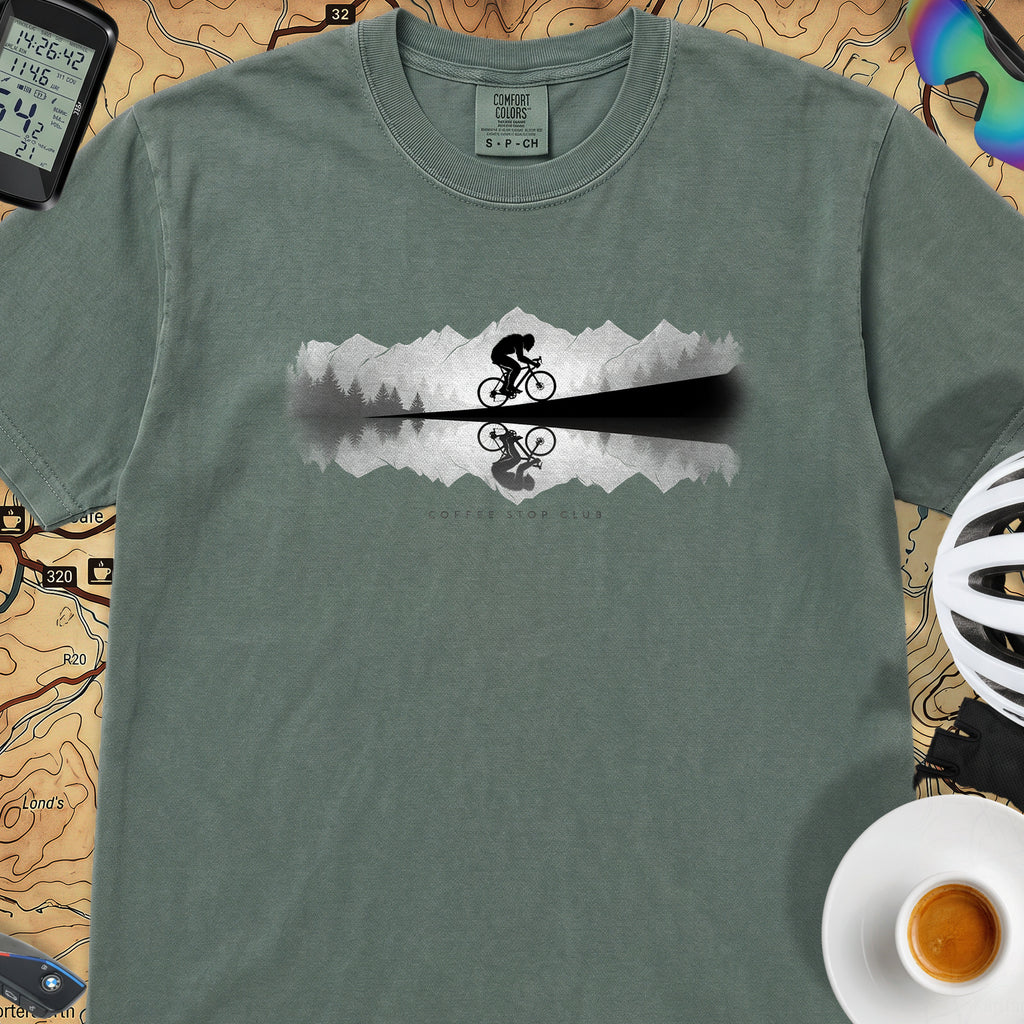 Sasquatch Reflection Cycling T-Shirt — Blue Spruce
