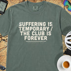 Suffering is Temporary Cycling T‑Shirt — Blue Spruce