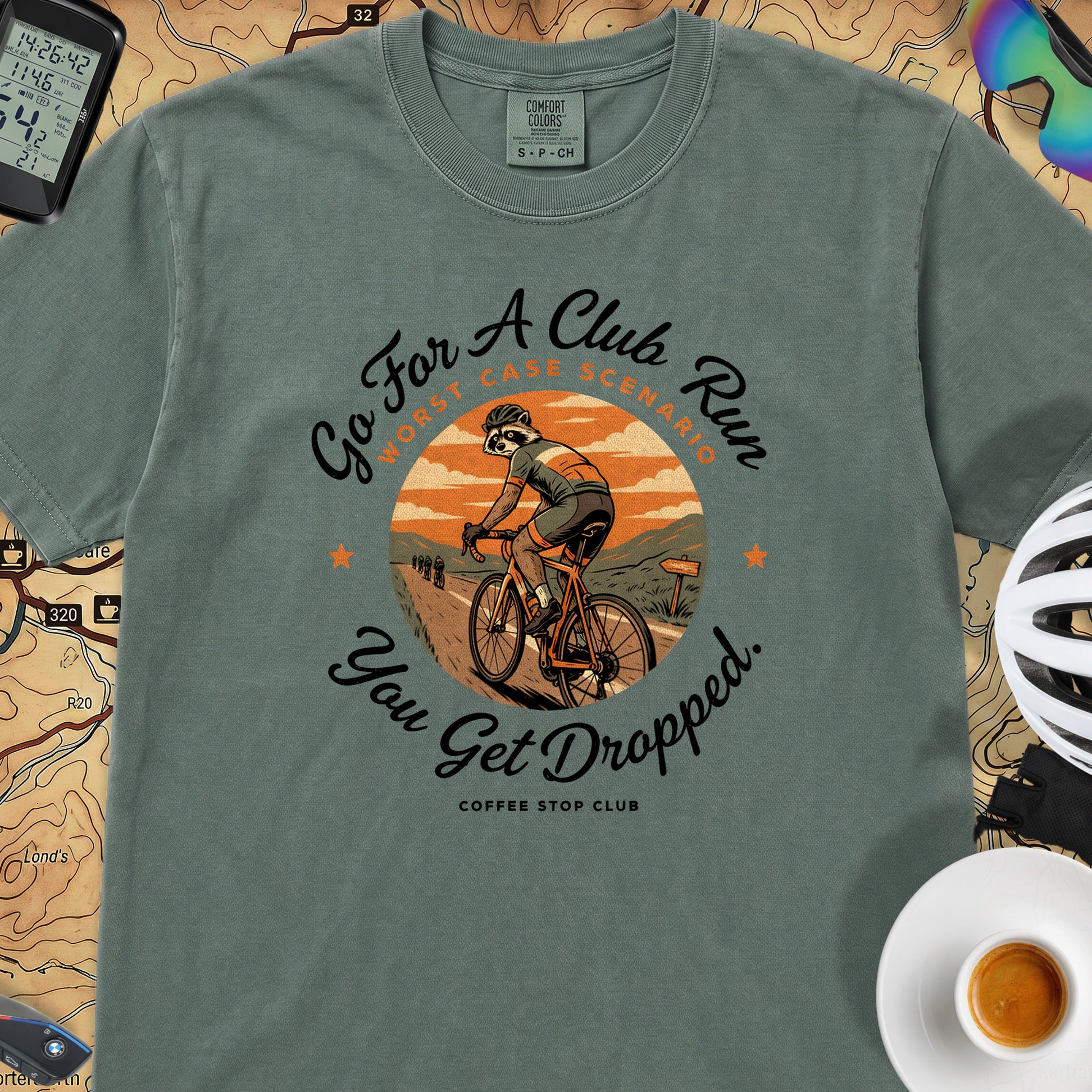 Cyclist Get Dropped T‑Shirt — Blue Spruce