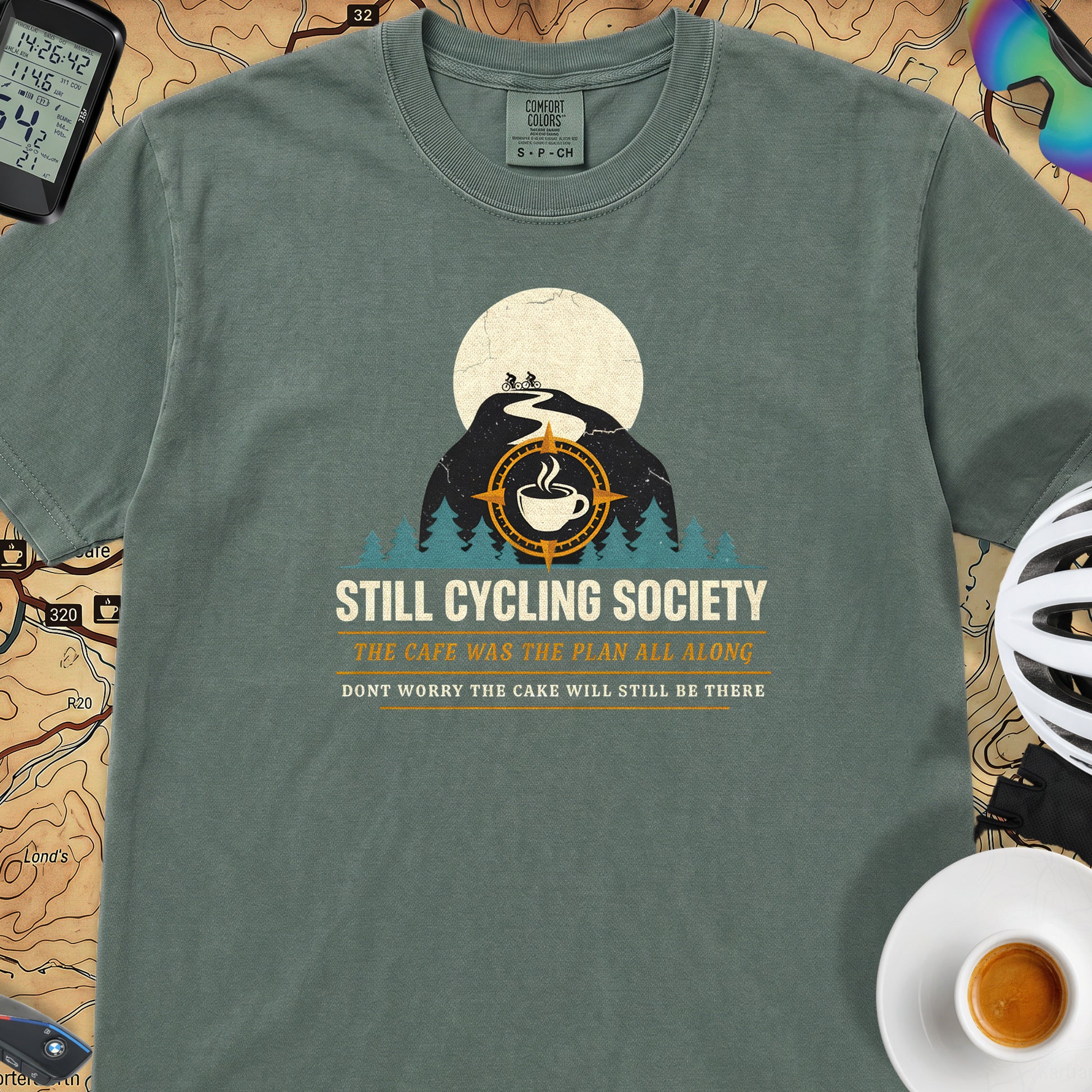 Still Cycling Society T-Shirt — Blue Spruce