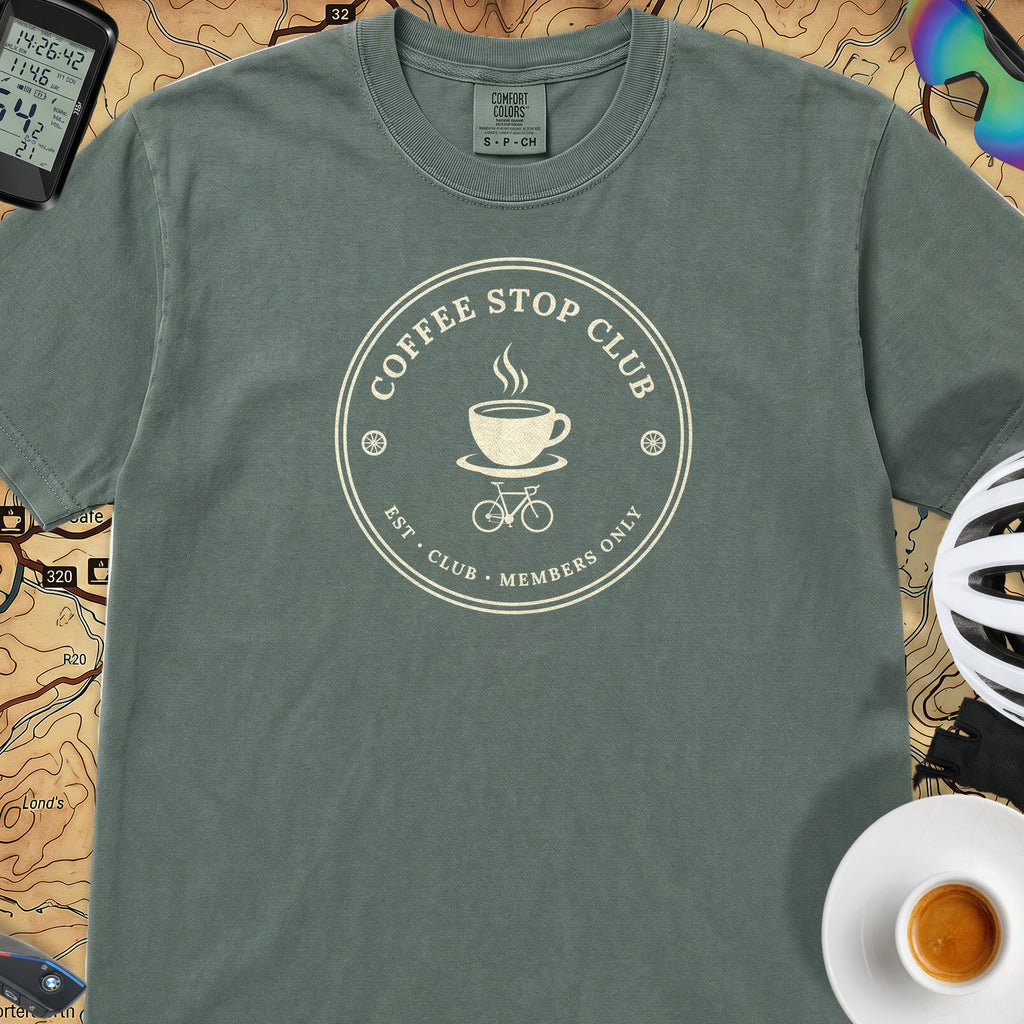 Coffee Stop Club Members Only T-Shirt — Blue Spruce