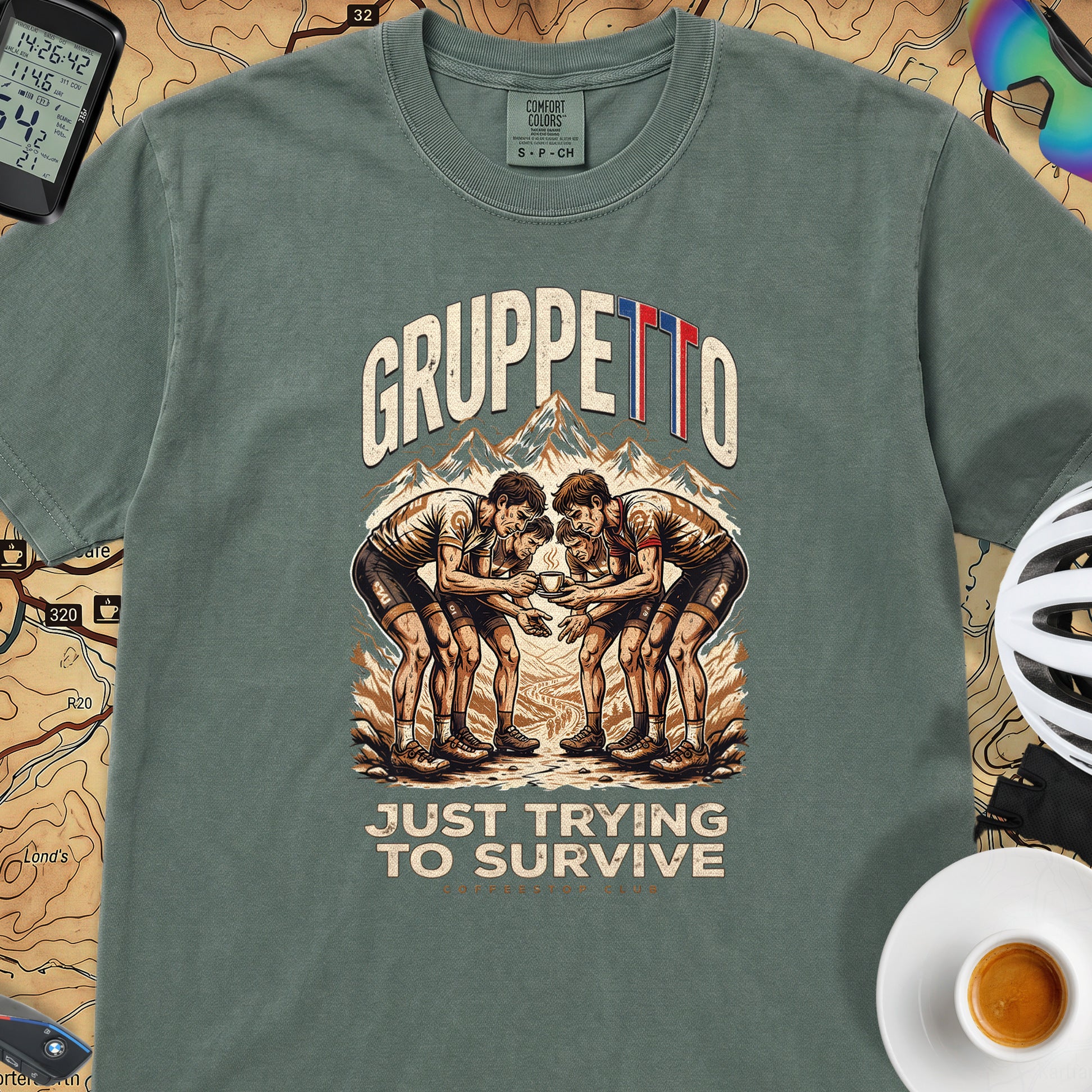 Gruppetto TdF Cycling T-Shirt — Blue Spruce