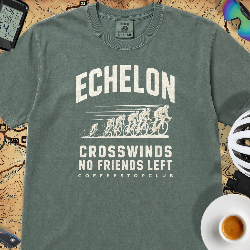 Headwinds & No Friends Cycling T-Shirt — Blue Spruce