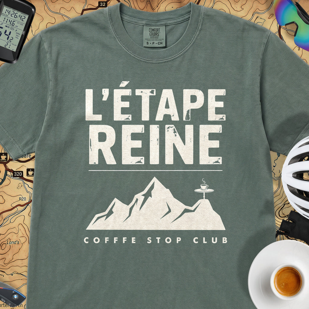 Etape Reine TdF Cyclist T-Shirt — Blue Spruce