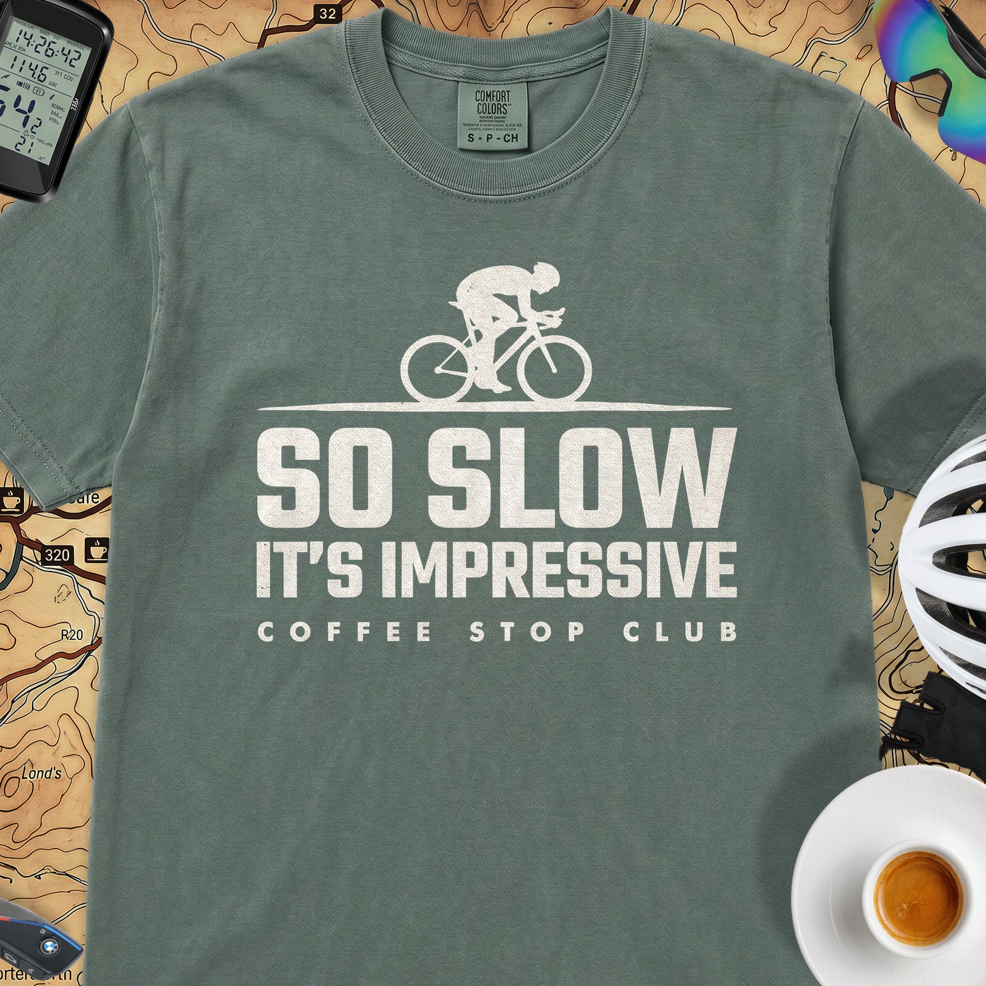 So Slow It's Impressive Cycling T-Shirt — Blue Spruce