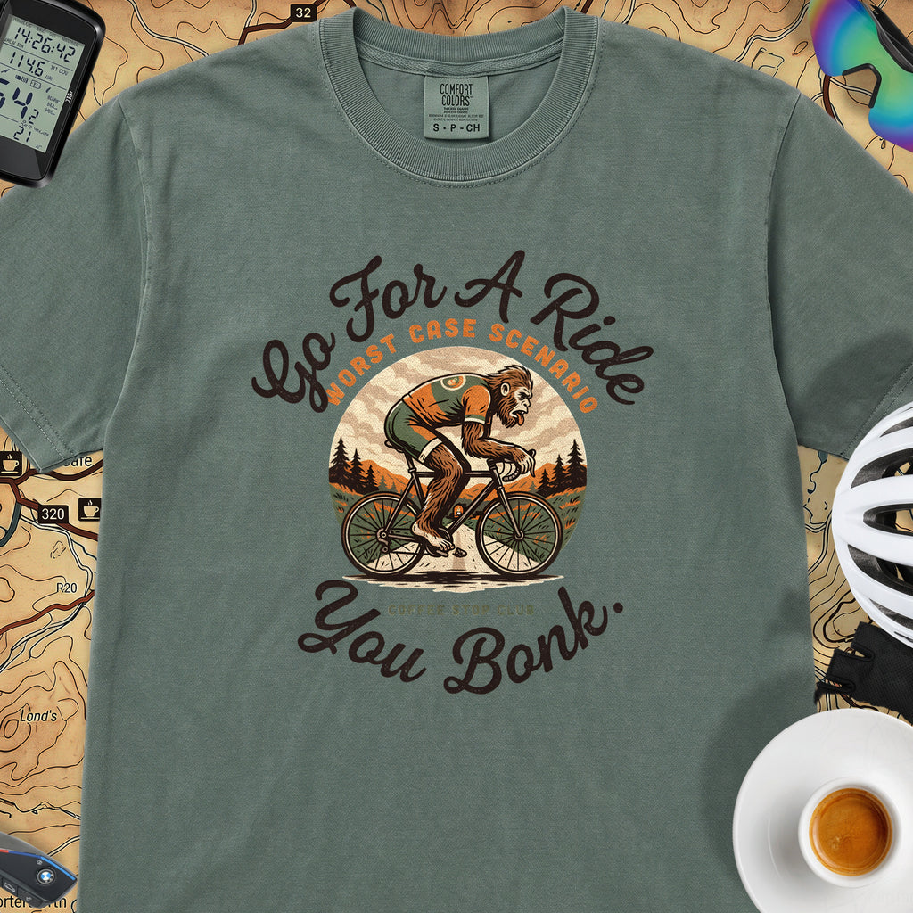 Go For A Ride Biker T‑Shirt — Blue Spruce