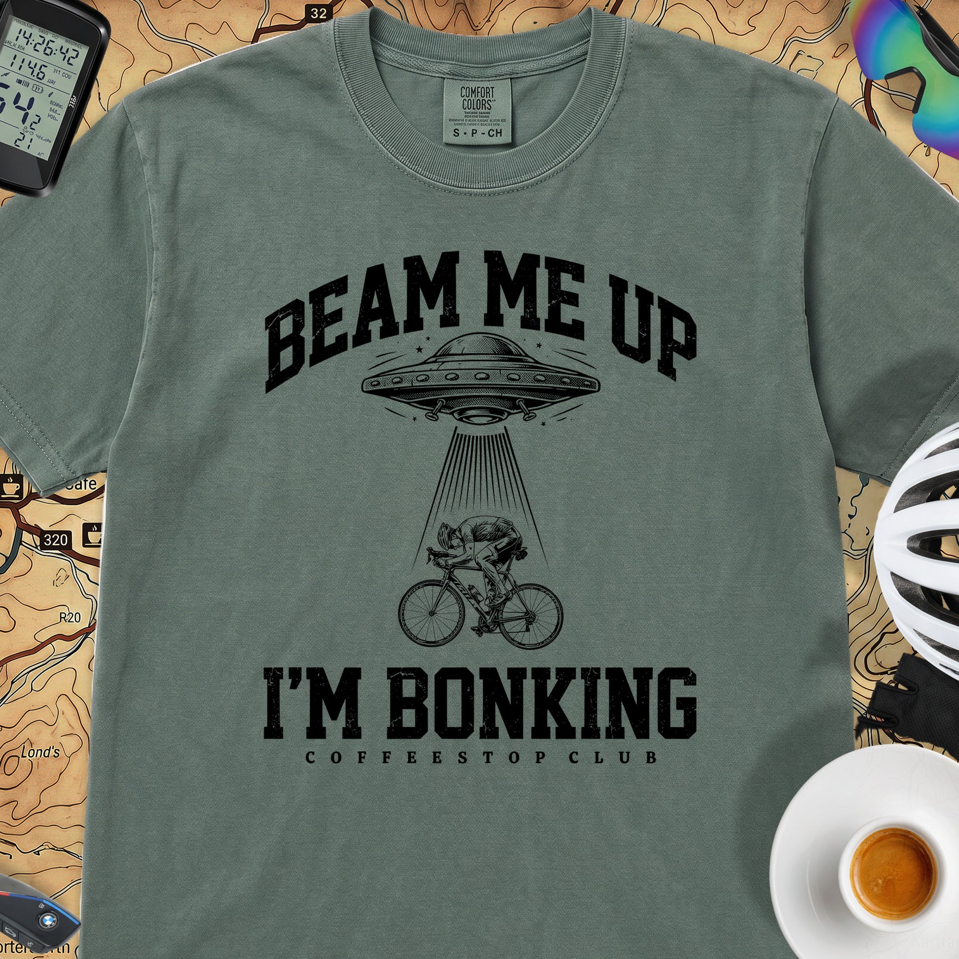 Beam Me Up Bonking Cycling T-Shirt — Blue Spruce