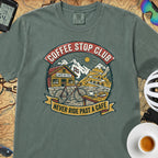 Never Pass a Café T‑Shirt — Blue Spruce