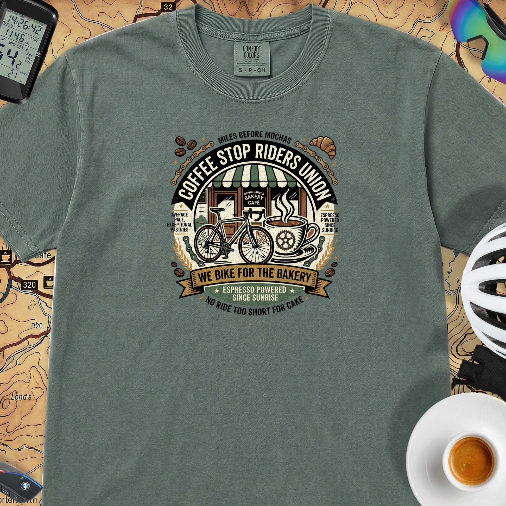 Riders Union Bakery T-Shirt — Blue Spruce
