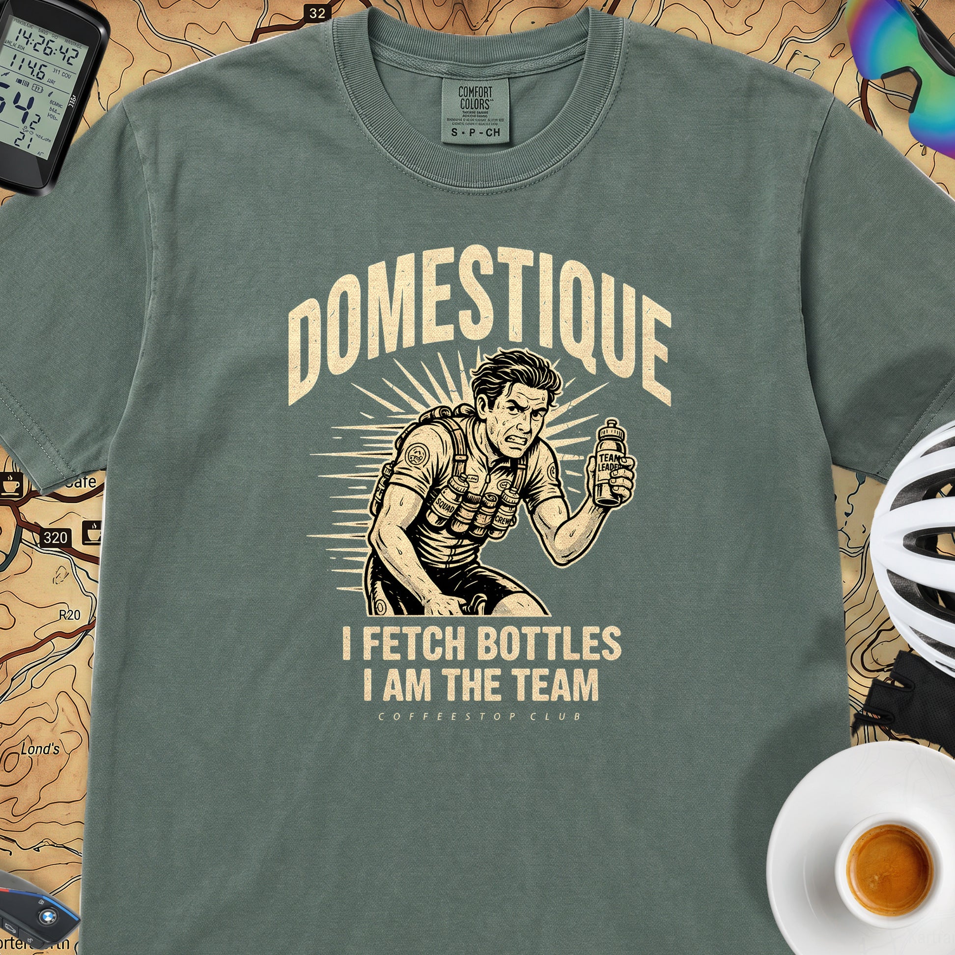 I am the Domestique Cycling T-Shirt — Blue Spruce