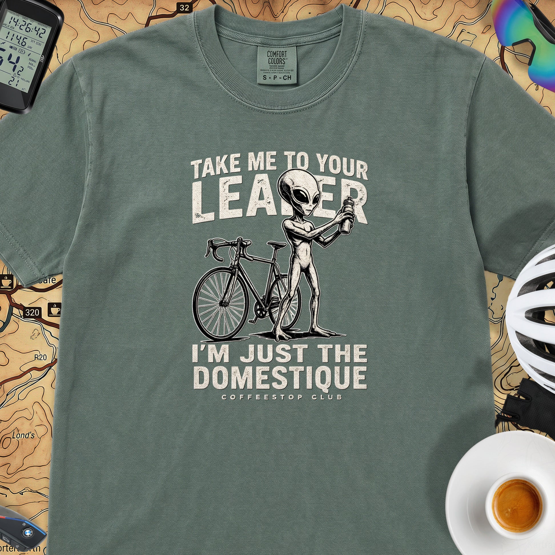 Domestique Alien Cycling T-Shirt — Blue Spruce