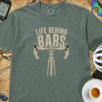 "Life Behind Bars" Cycling T-Shirt — Blue Spruce