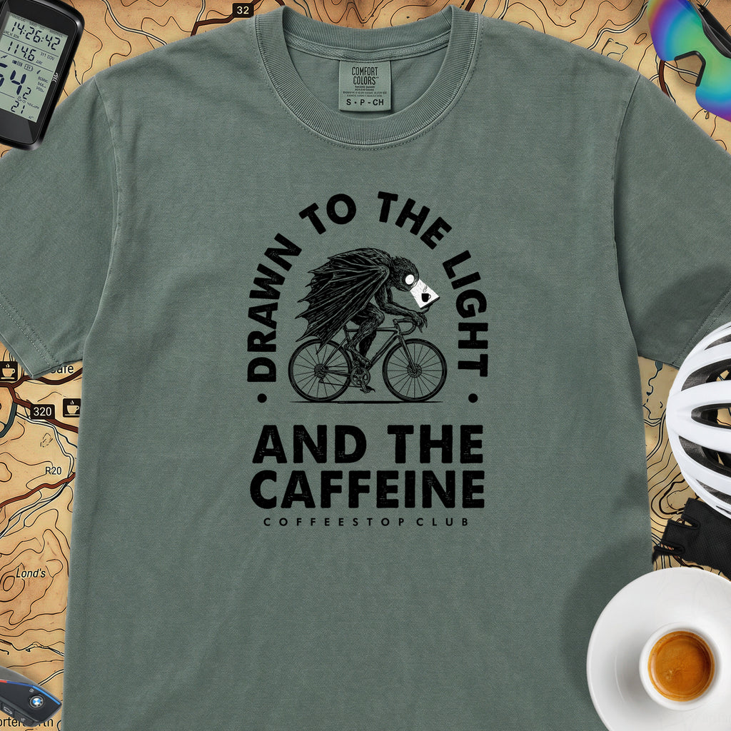 Drawn to the Light Cyclist T-Shirt — Blue Spruce