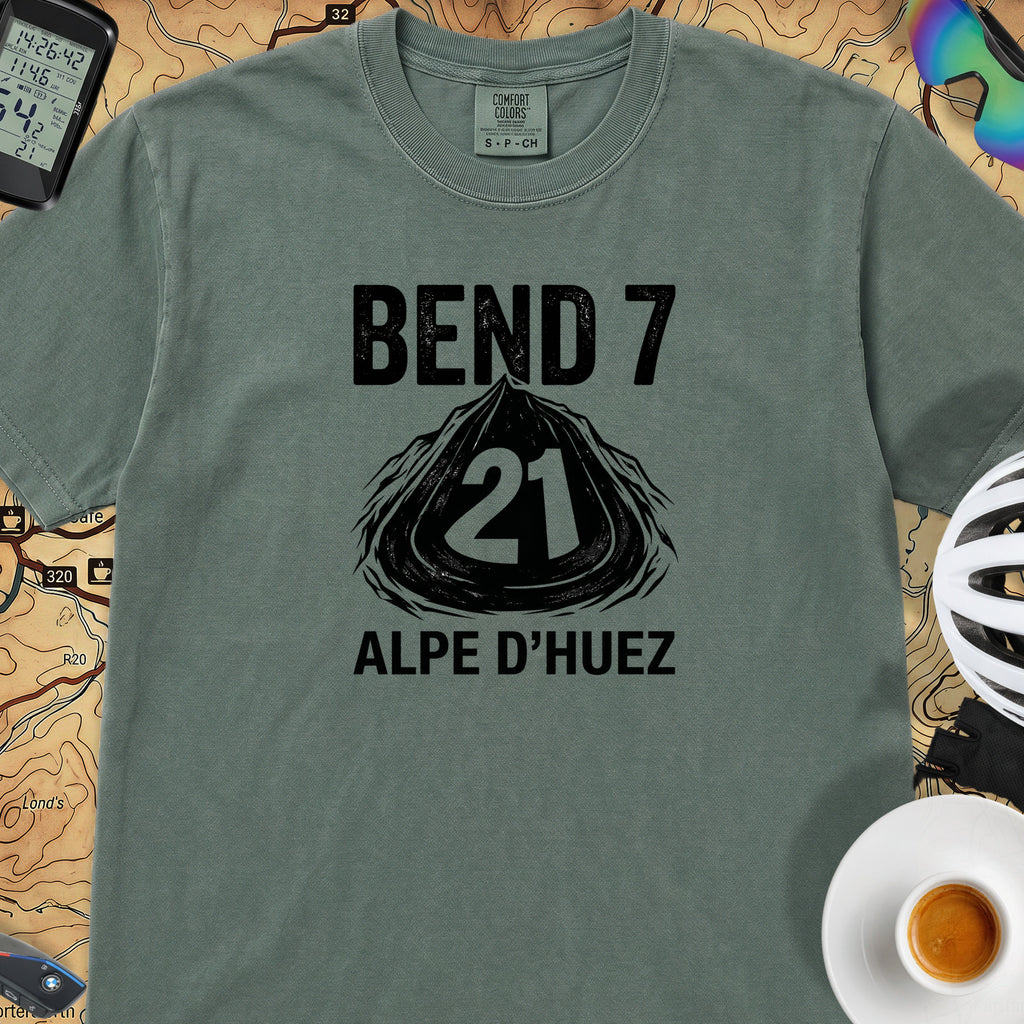 Bend 7 Alpe d'Huez Cyclist T-Shirt — Blue Spruce