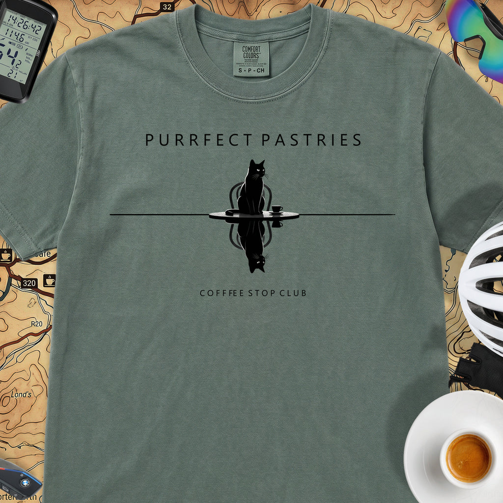 Cat Reflection Cycling T-Shirt — Blue Spruce
