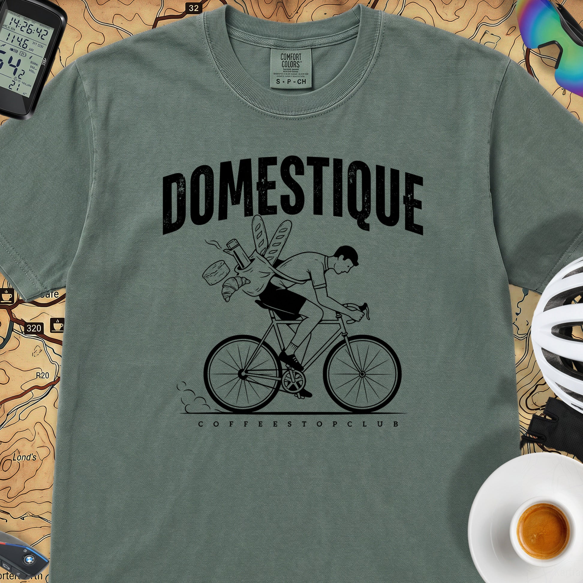 Domestique Delivery Cyclist T-Shirt — Blue Spruce