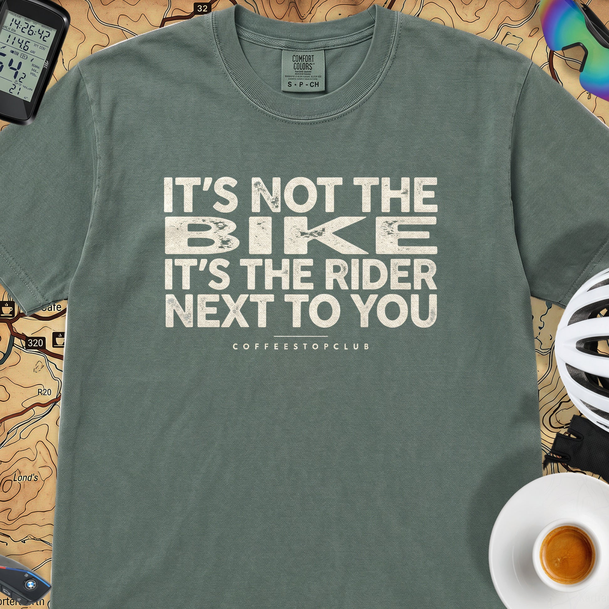 It's Not The Bike T‑Shirt — Blue Spruce