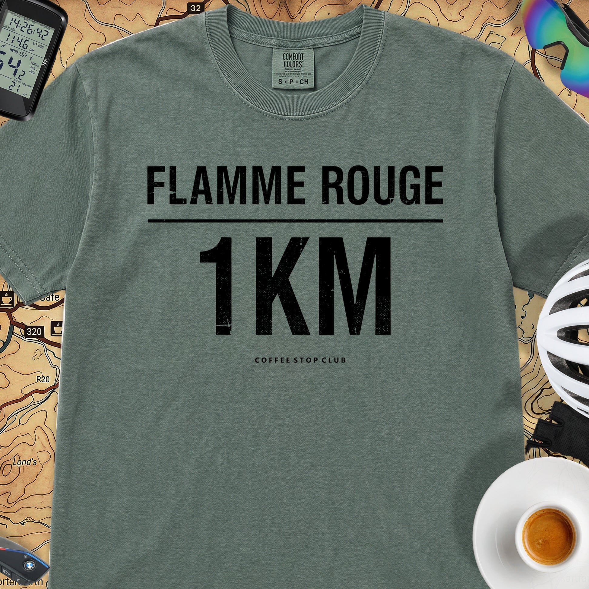 Flamme Rouge 1Km T-Shirt — Blue Spruce