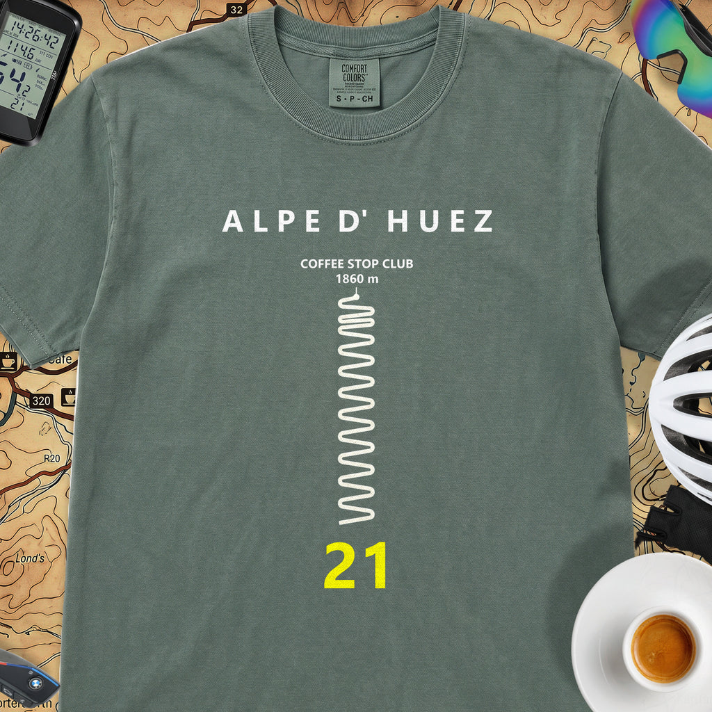 Alpe d'Huez Hairpin T-Shirt — Blue Spruce