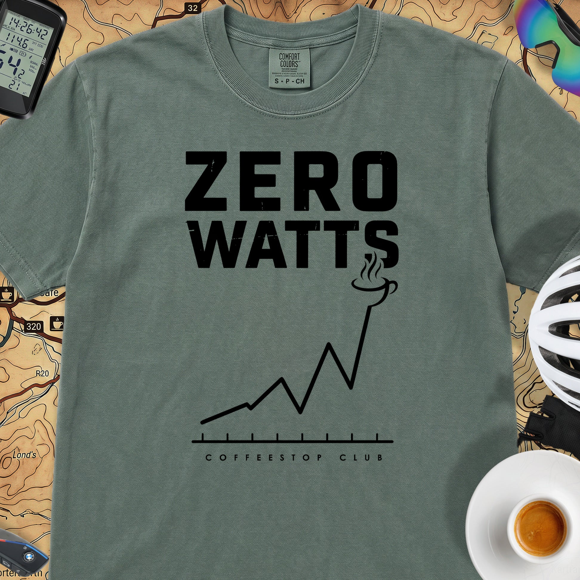 Zero Watts Cycling T-Shirt — Blue Spruce