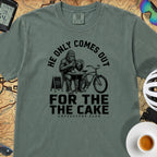 Only For The Cake Cyclist T-Shirt — Blue Spruce