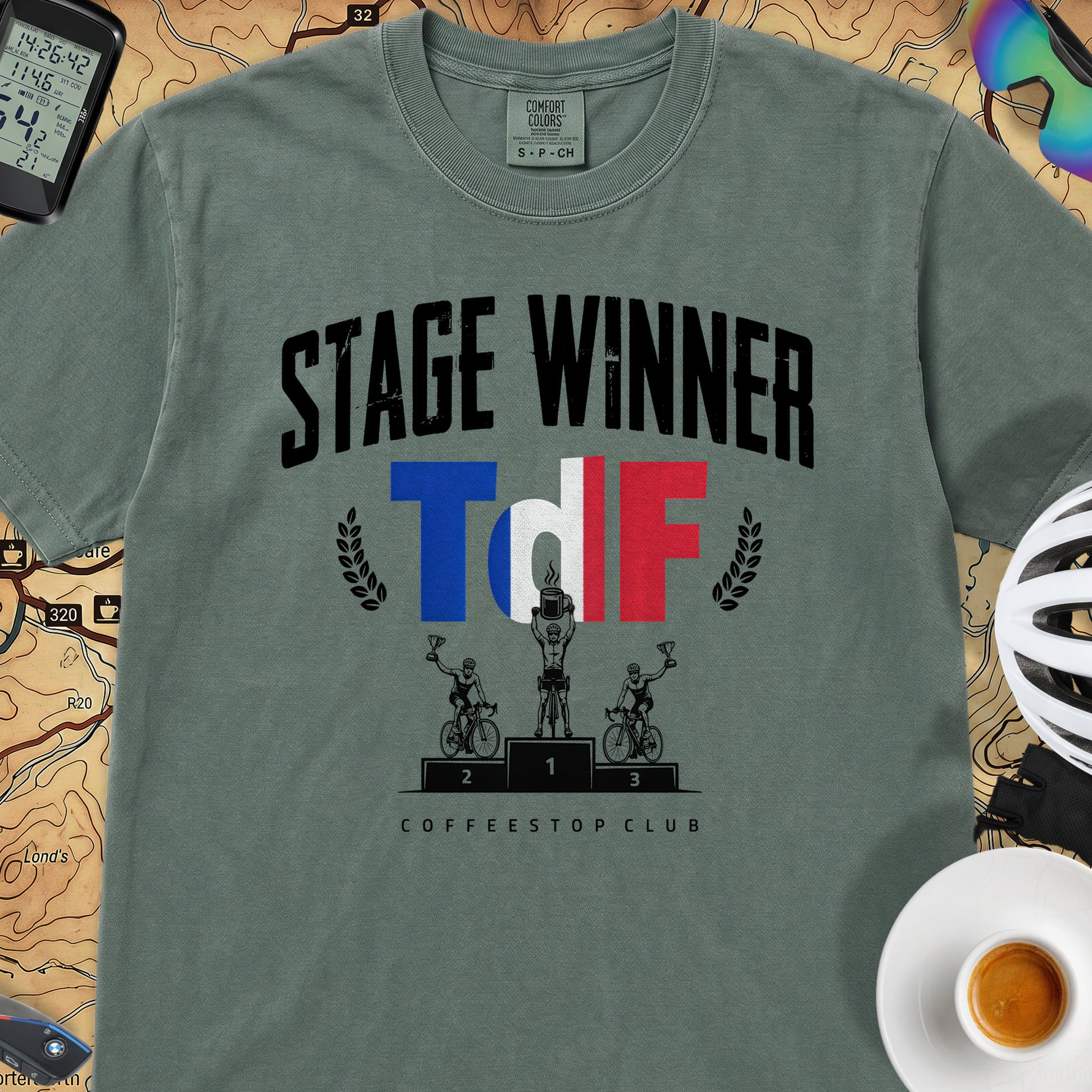 Stage Winner TdF Cycling T-Shirt — Blue Spruce