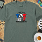 1km to the Croissants TdF Cycling T-Shirt — Blue Spruce