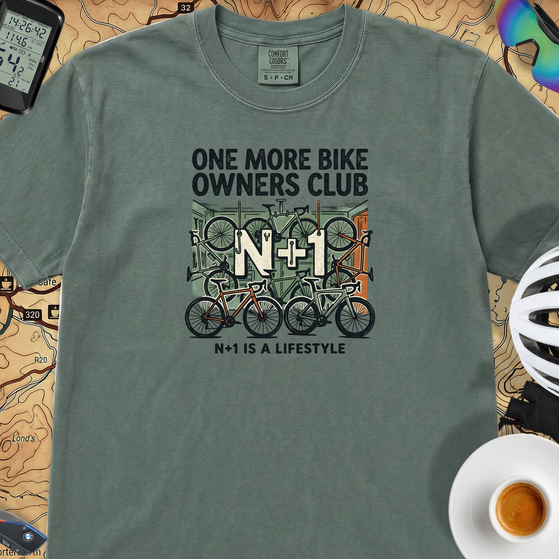 One More Bike N+1 T-Shirt — Blue Spruce